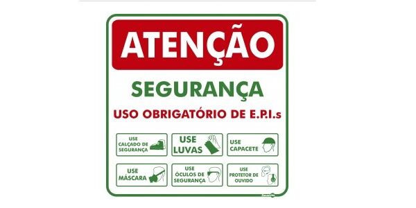 PLACA ATENÇÃO USO OBRIGATÓRIO (EPIS)